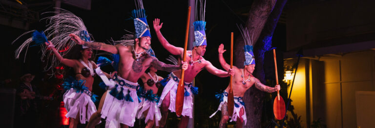 Hula performers at Tour Hawaii's Ka Moana Luau onstage