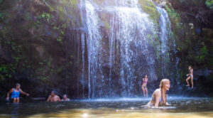 Swim in beautiful pools under cascading waterfalls in Hawaii